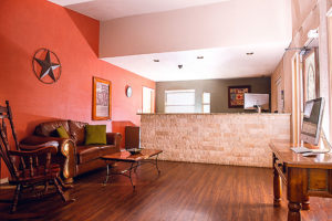 front desk and lobby