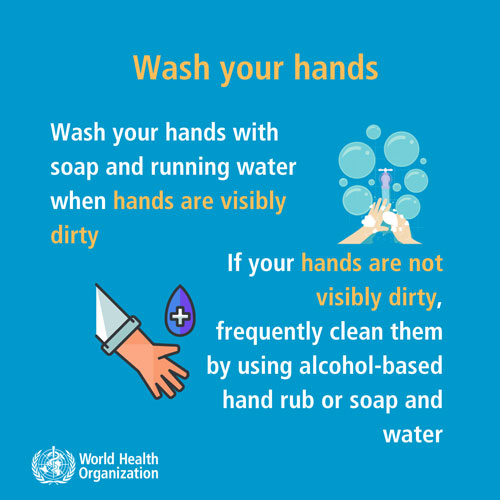 infographic from WHO encouraging proper hand washing